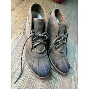 UGG GREDA EL CAP TAN LEATHER WOOL WATERPROOF RAIN DUCK BOOTS WOMEN SIZE US 9